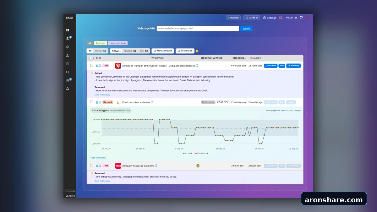 changedetection.io 帮你盯住网页变化并在需要时发来提醒